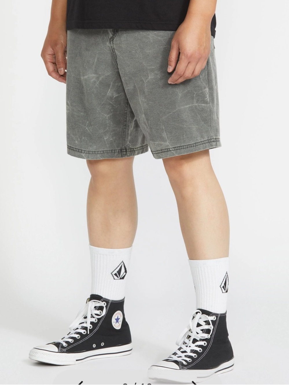 Volcom Men's Washed Gray Casual Shorts - Picture 2 of 6